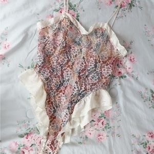 Vintage Victoria’s Secret Rainbow Lace Ruffle Lingerie